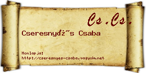 Cseresnyés Csaba névjegykártya