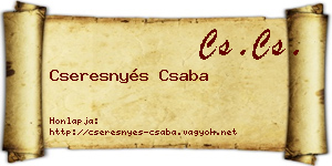 Cseresnyés Csaba névjegykártya