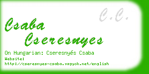 csaba cseresnyes business card