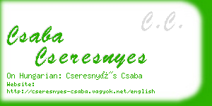 csaba cseresnyes business card